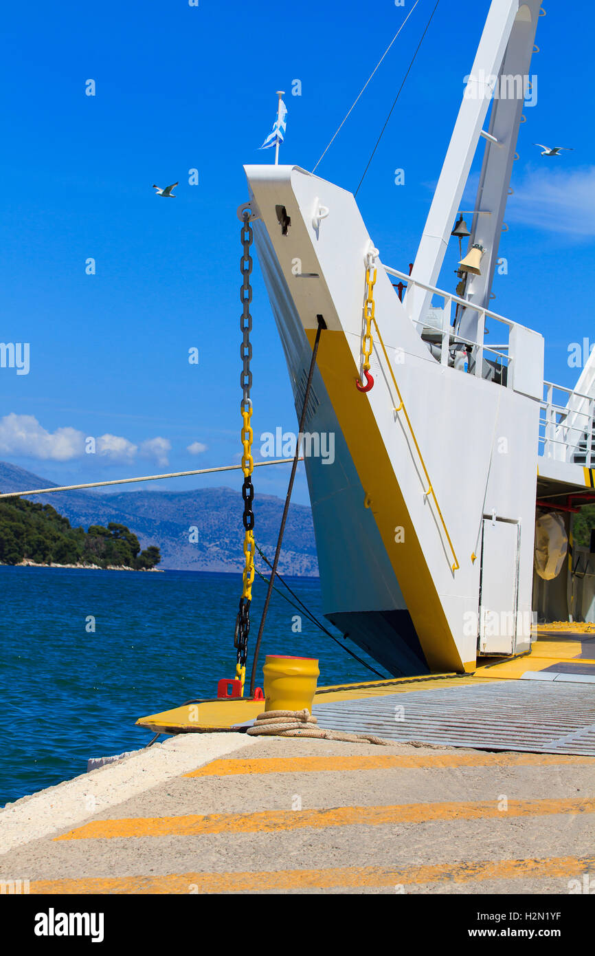 Grèce du bateau au port de Lavrion Grèce Banque D'Images