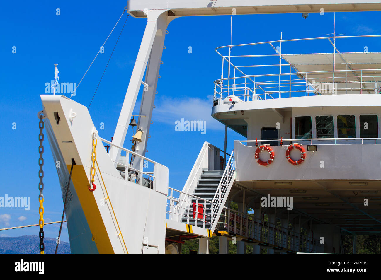 Grèce du bateau au port de Lavrion Grèce Banque D'Images