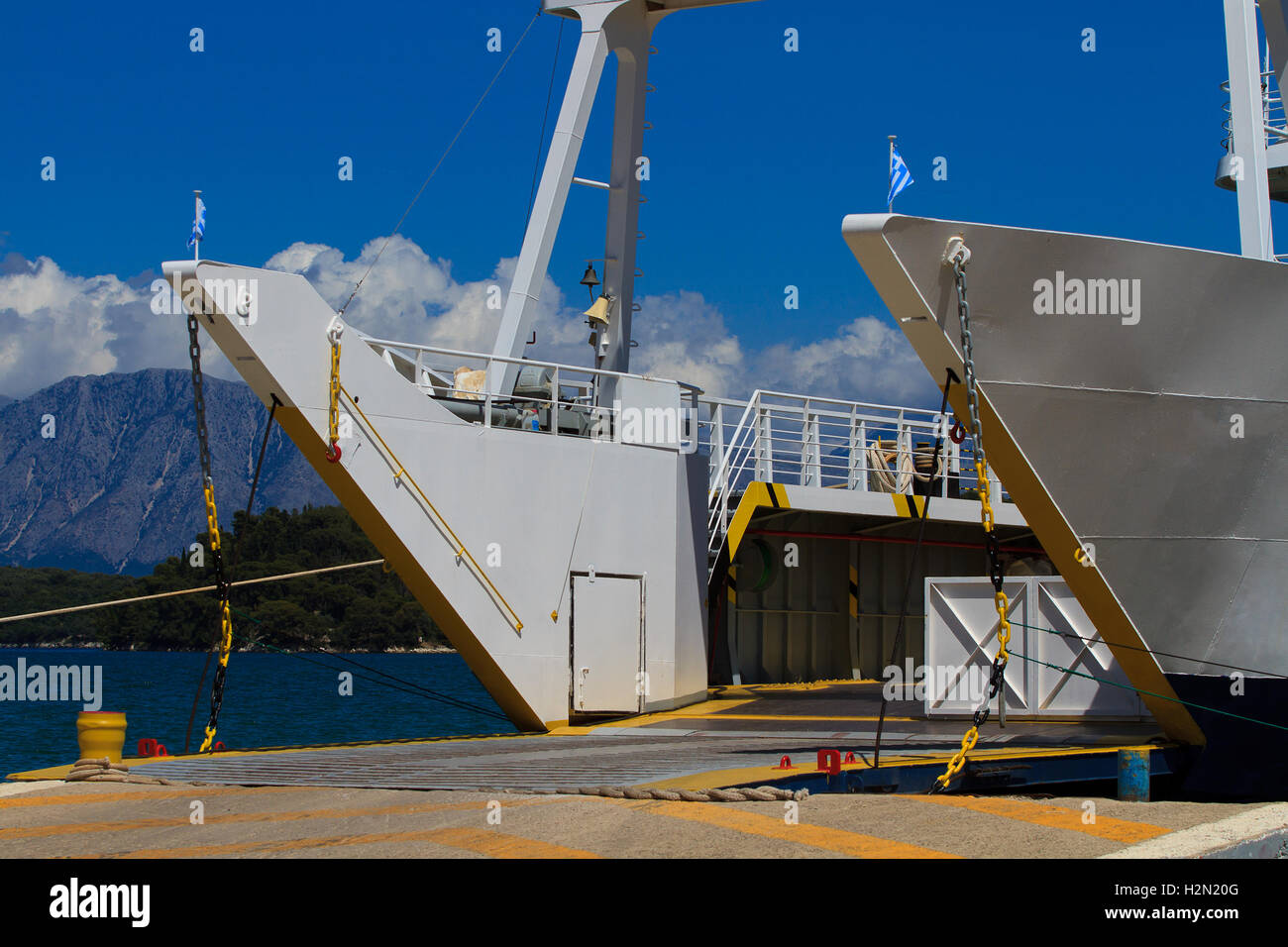 Grèce du bateau au port de Lavrion Grèce Banque D'Images