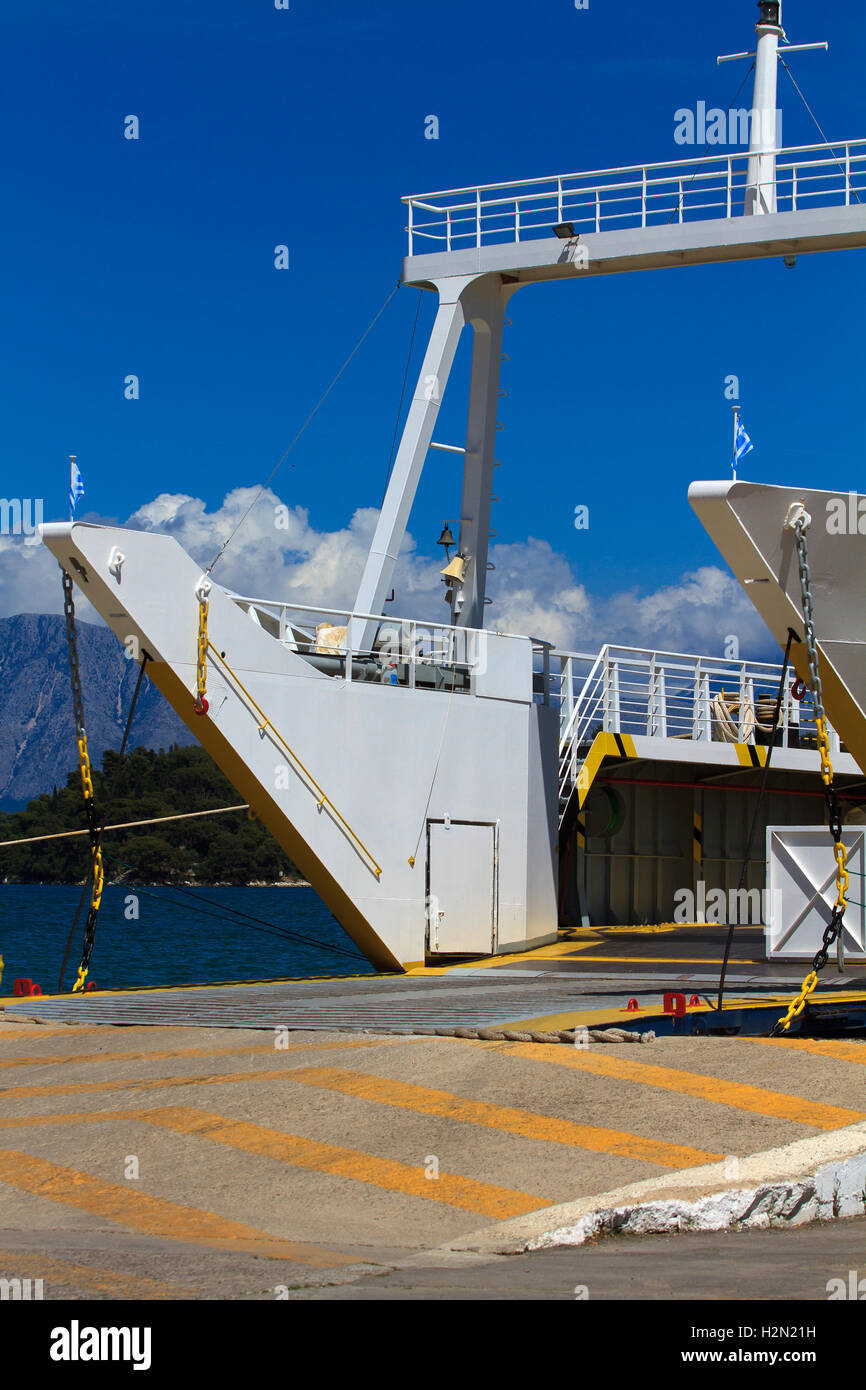 Grèce du bateau au port de Lavrion Grèce Banque D'Images