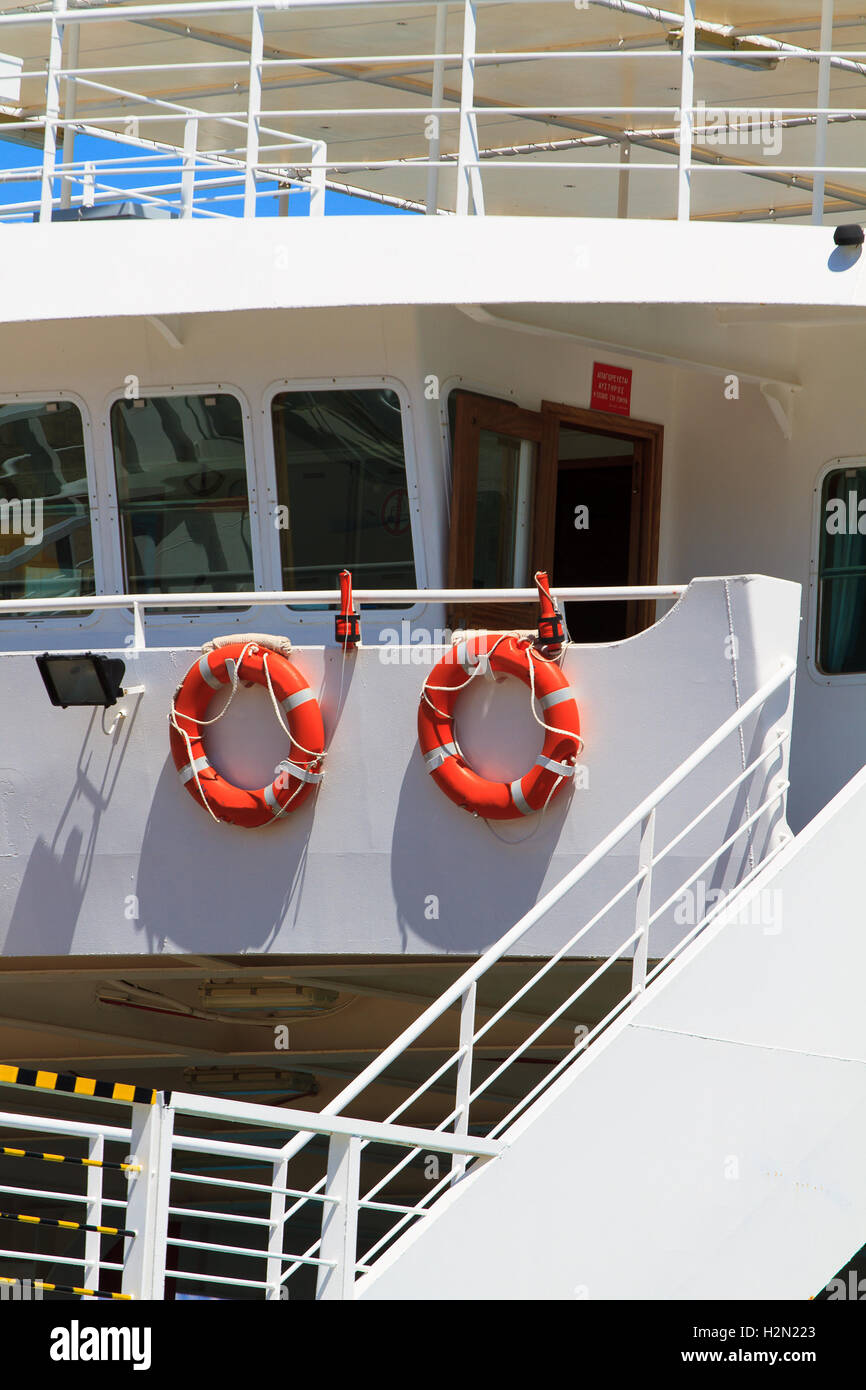 Grèce du bateau au port de Lavrion Grèce Banque D'Images