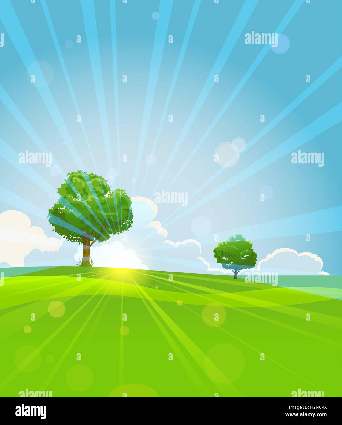 Paysage d'été Illustration de Vecteur