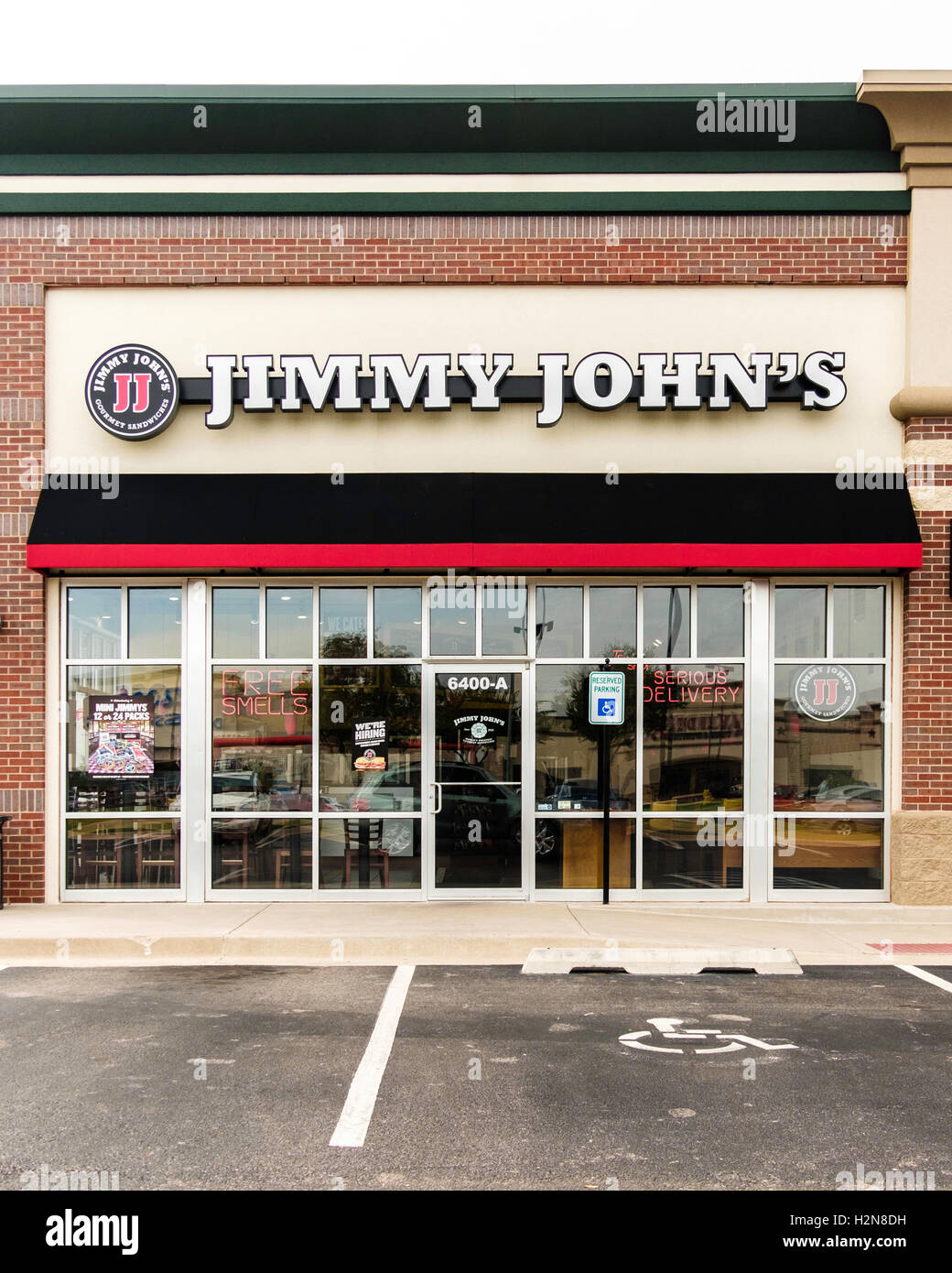 La boutique de Jimmy John's, un restaurant fast food à Oklahoma City, Oklahoma, USA. Banque D'Images