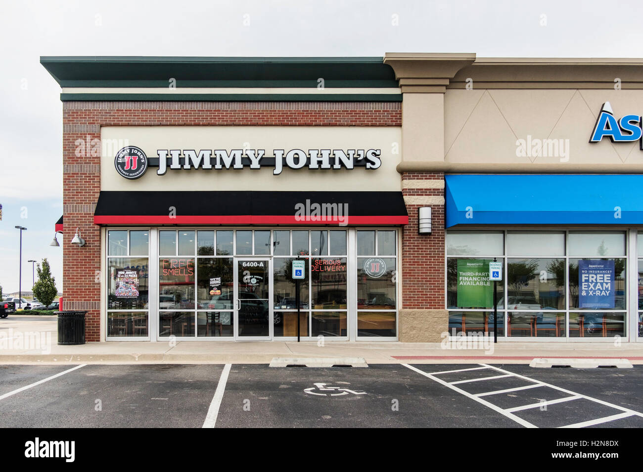 La boutique de Jimmy John's, un restaurant fast food à Oklahoma City, Oklahoma, USA. Banque D'Images
