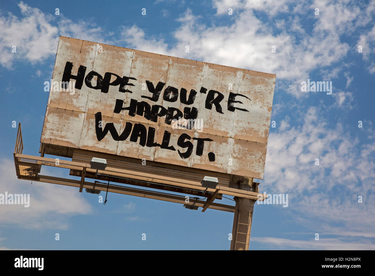 Las Vegas, Nevada - un anti-graffiti Wall Street billboard. Banque D'Images
