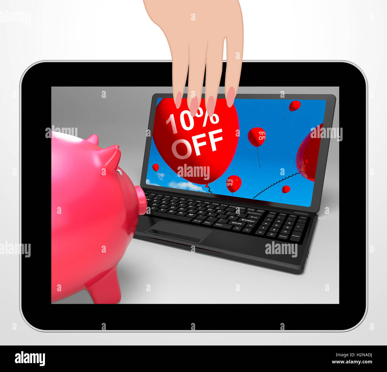 10 % Off Laptop affichage Vente en ligne et de bonnes affaires Banque D'Images