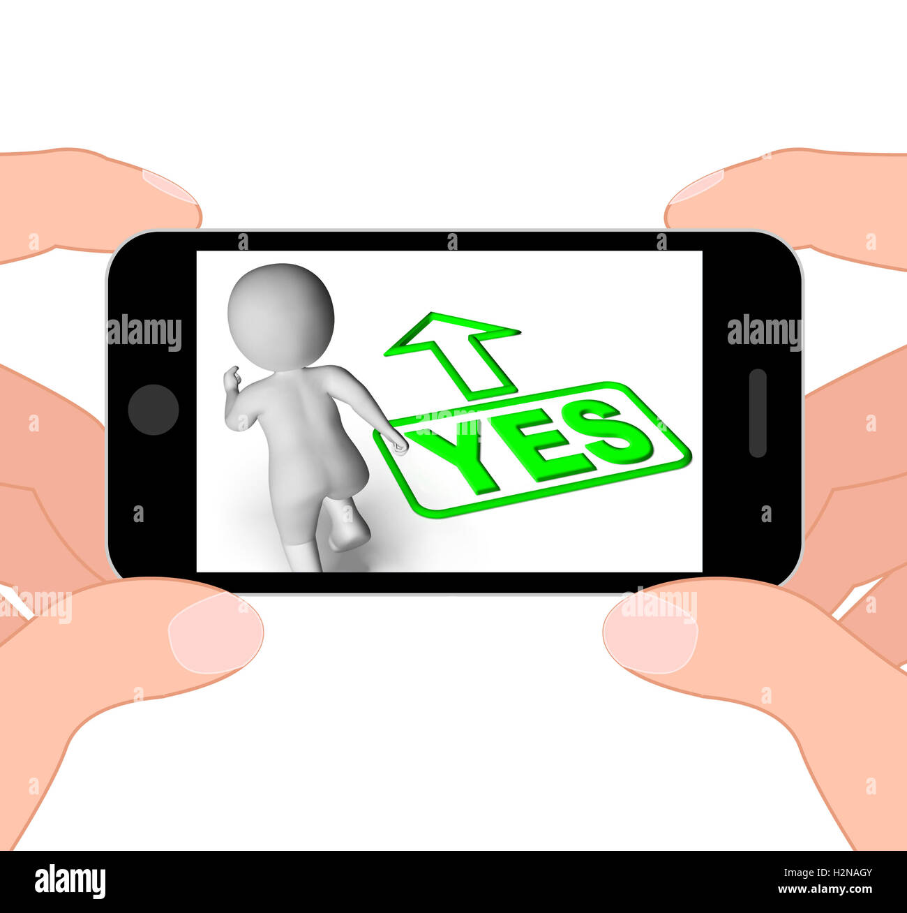 Oui et 3D Character Afficher affirmer d'accord ok Banque D'Images Oui et 3D Character Afficher affirmer d'accord ok Banque D'Images