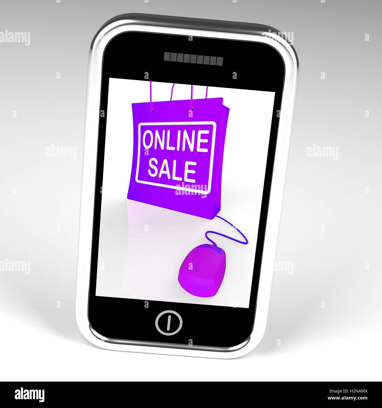 Vente en ligne et vente par Internet Affichage Sac Promotions Banque D'Images