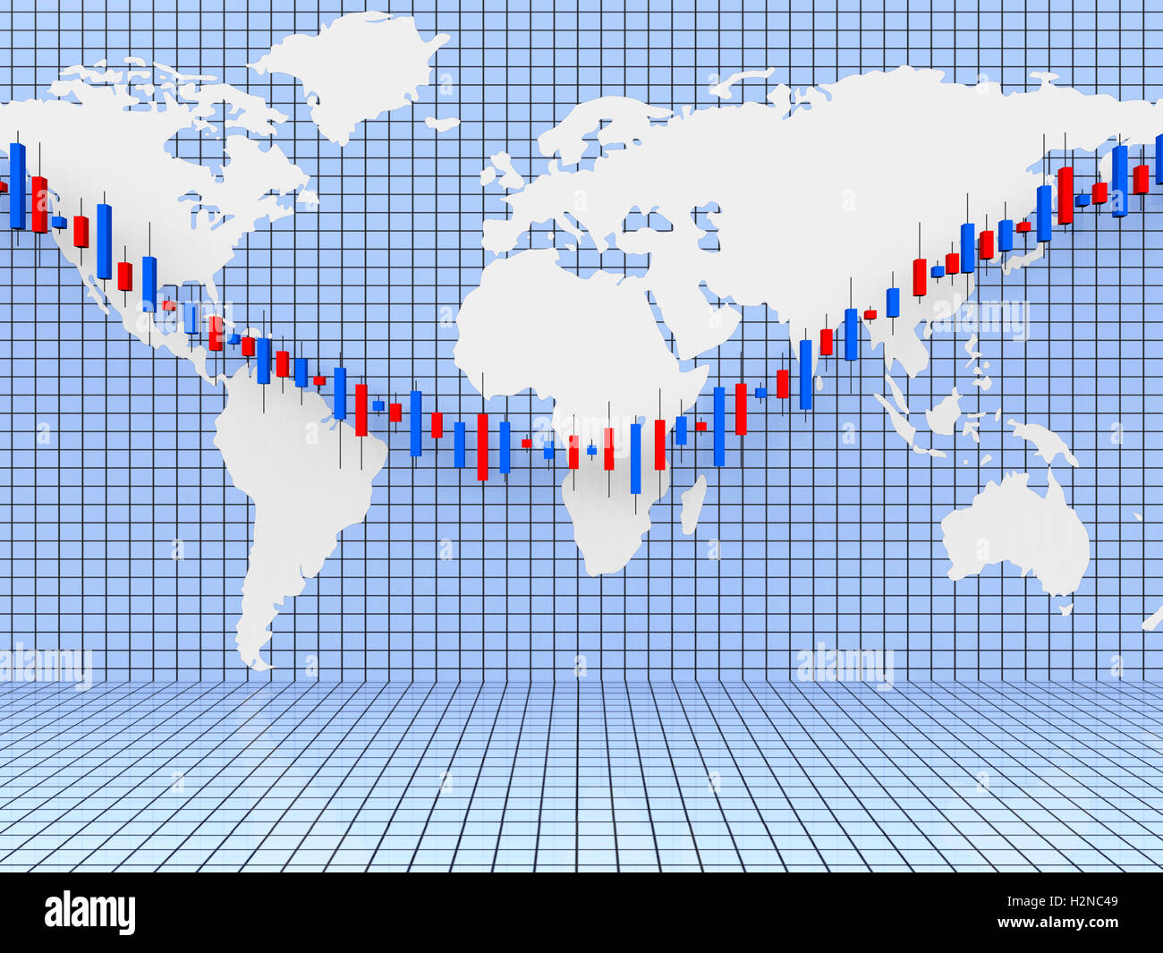 Sens Graphique des stocks dans le monde entier et des graphiques Banque D'Images