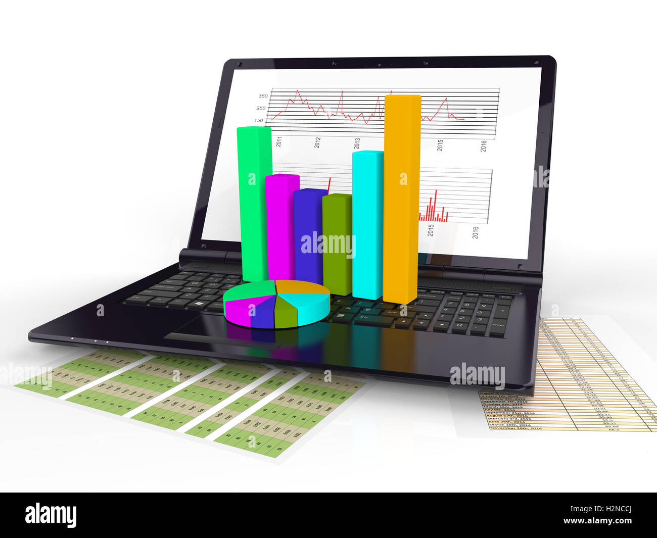 Les rapports en ligne montrant World Wide Web et Business Graph Banque D'Images