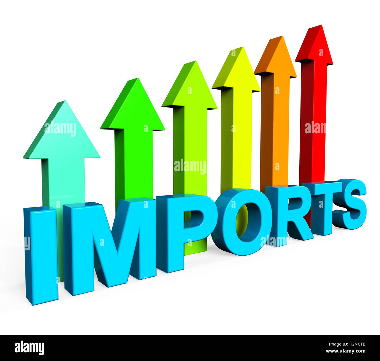 L'augmentation des importations représentant Rapport financier et croissance Banque D'Images