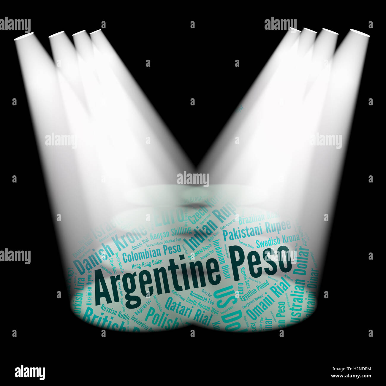 Peso argentin représentant des devises étrangères et Coin Banque D'Images
