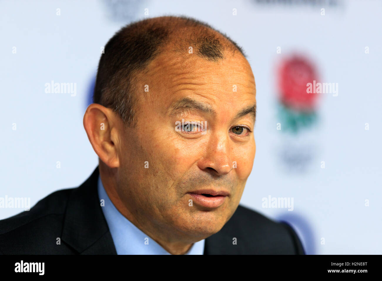 L'entraîneur d'Angleterre Eddie Jones lors d'une conférence de presse au stade Twickenham, Londres. APPUYEZ SUR ASSOCIATION photo. Date de la photo : vendredi 30 septembre 2016. Voir l'histoire de PA RUGBYU England. Le crédit photo devrait se lire comme suit : John Walton/PA Wire. Banque D'Images