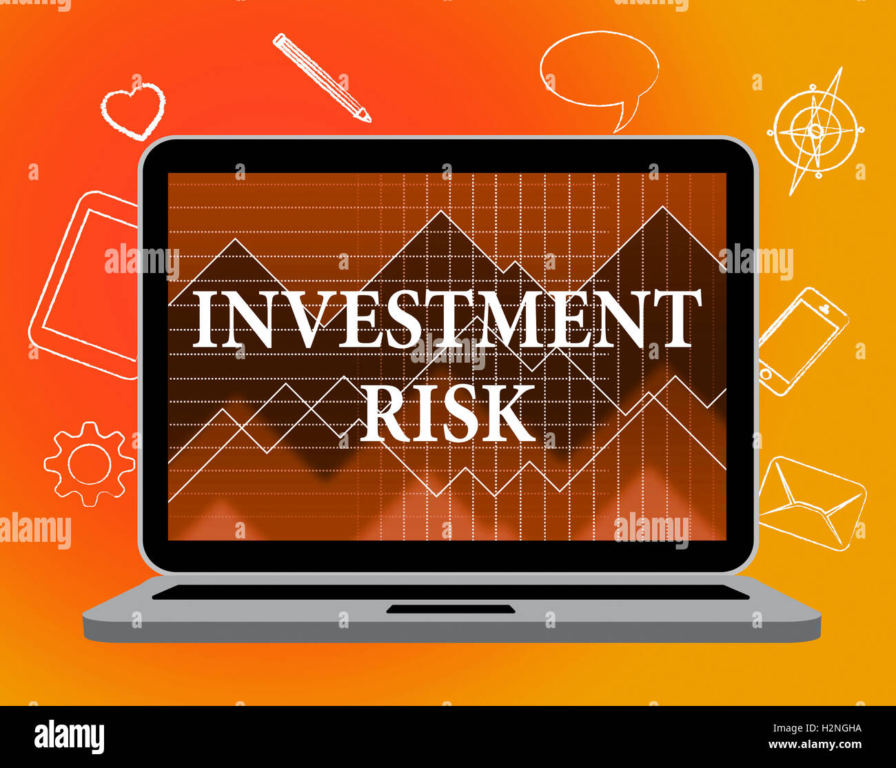 Le risque d'investissement risqué montrant les problèmes et Danger Banque D'Images