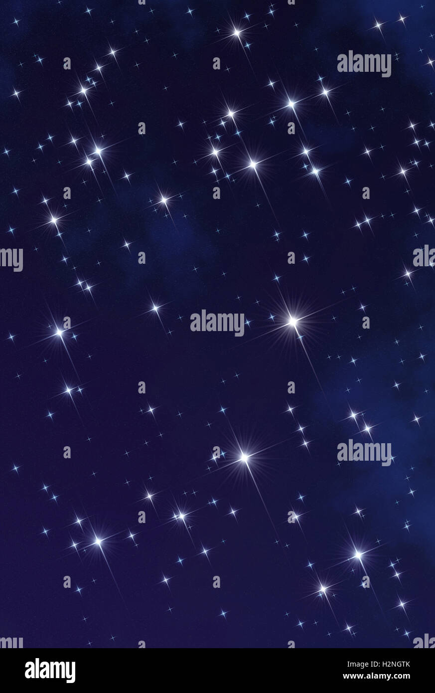 Abstract illustration représentant l'espace profond concept : lumières scintillantes étoiles scintillantes bleu foncé avec champ stellaire comme arrière-plan Banque D'Images