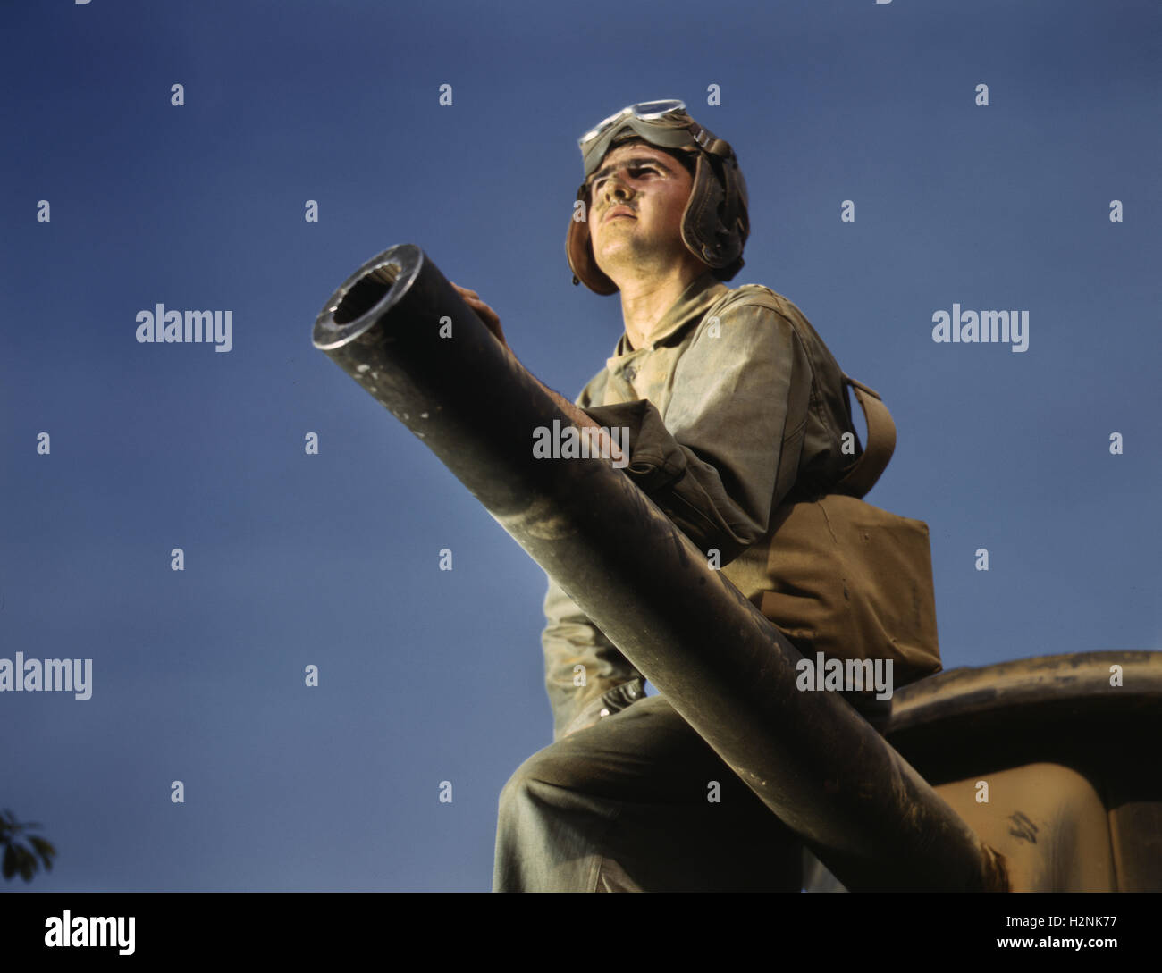 M-3 tank crewman, Fort Knox, Kentucky, USA, Alfred T. Palmer pour l'Office of War Information, Juin 1942 Banque D'Images