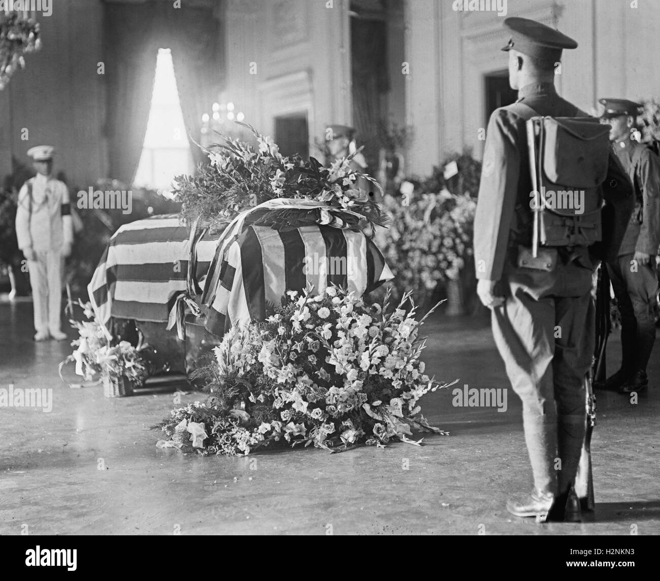 Le Président Warren G. Harding funérailles, Washington DC, USA, National Photo Company, le 8 août 1923 Banque D'Images