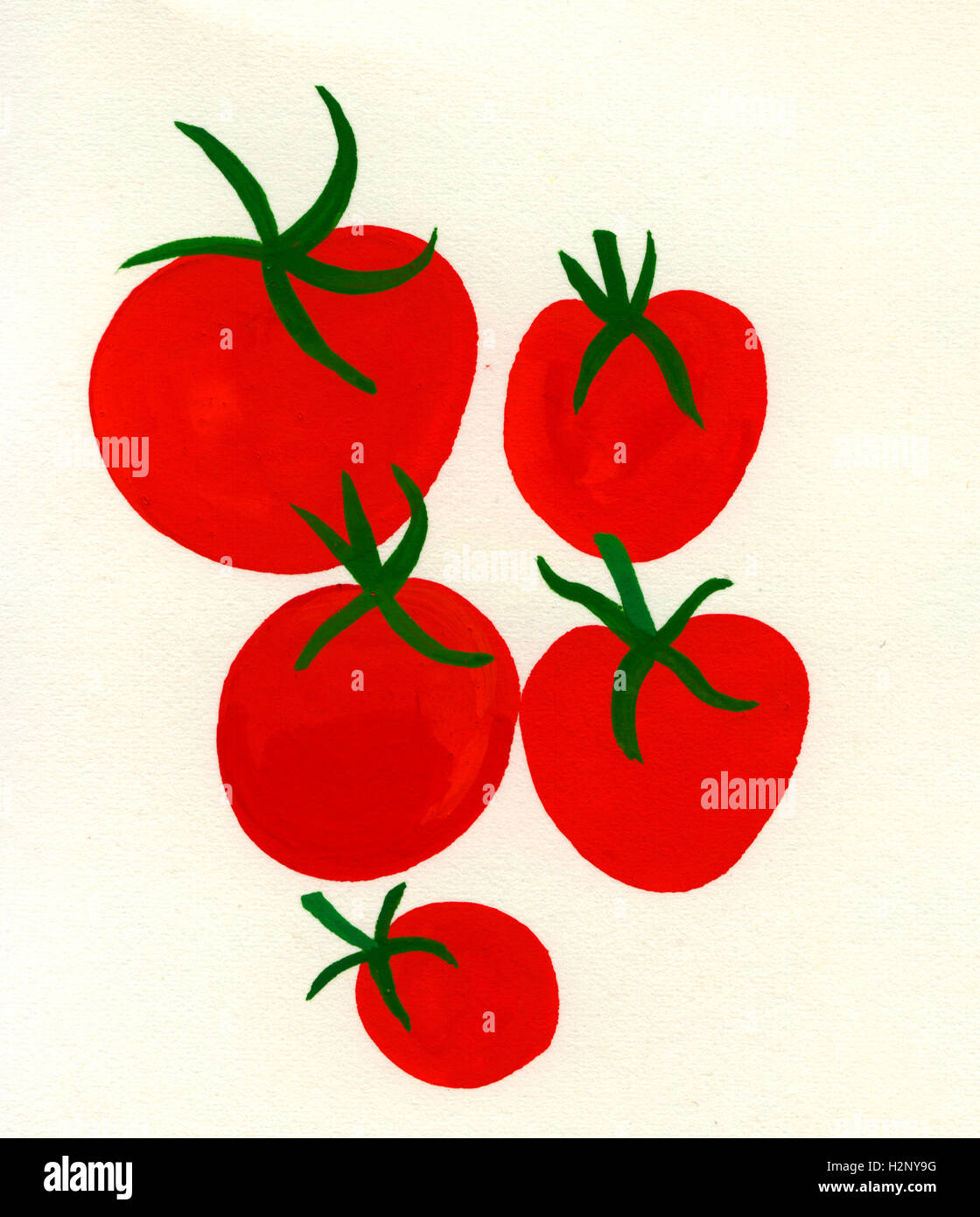 Tomates sur fond blanc Banque D'Images