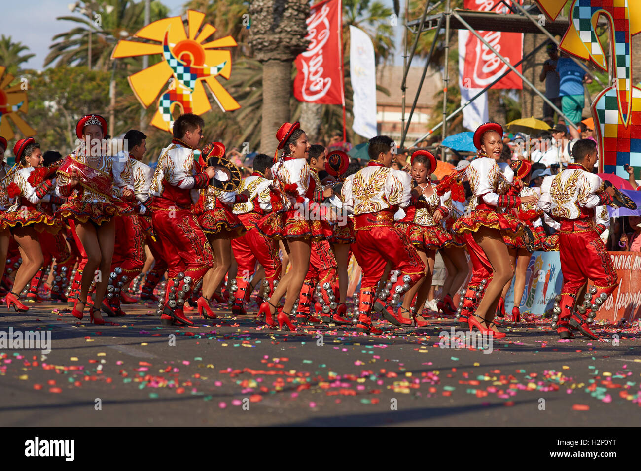 Carnaval Andino con la Fuerza del Sol à Arica, Chili. Banque D'Images