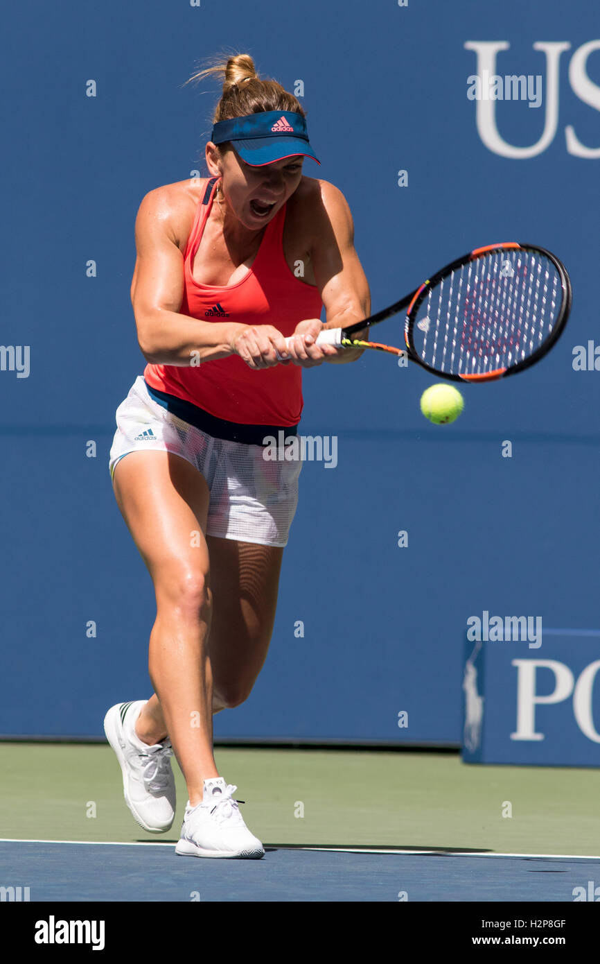 : Simona (ROU) en concurrence dans l'US Open 2016 Banque D'Images