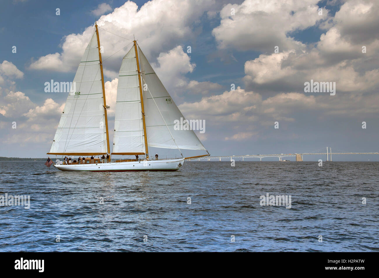 L'académie navale des États-Unis Summerwind formation voilier voiles dans la baie de Chesapeake, le 8 septembre 2016, à Annapolis, Maryland. Le Nord est pour une tournée nord-américaine. Banque D'Images