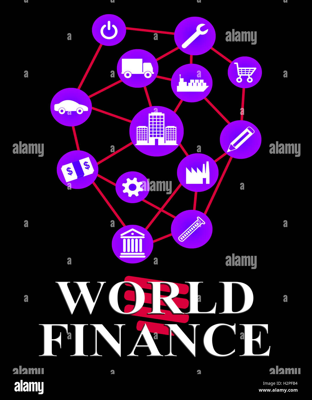 Finance mondiale montrant planète et des gains financiers Banque D'Images