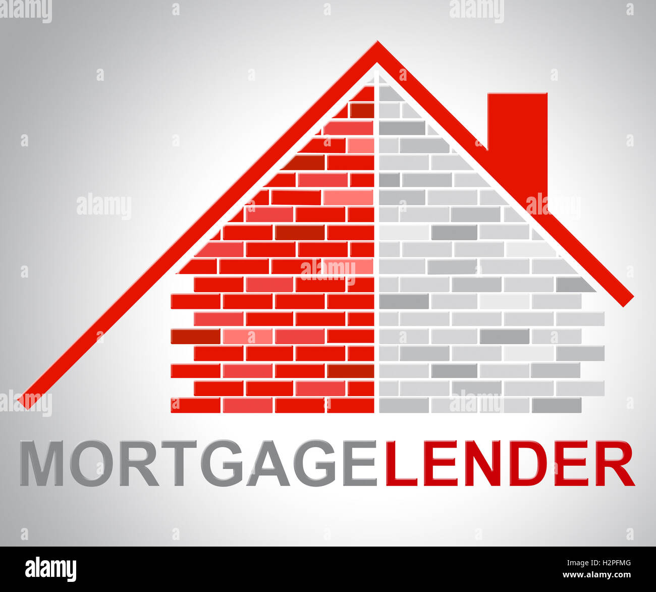 Prêteur hypothécaire indiquant l'immobilier et de prêt Banque D'Images