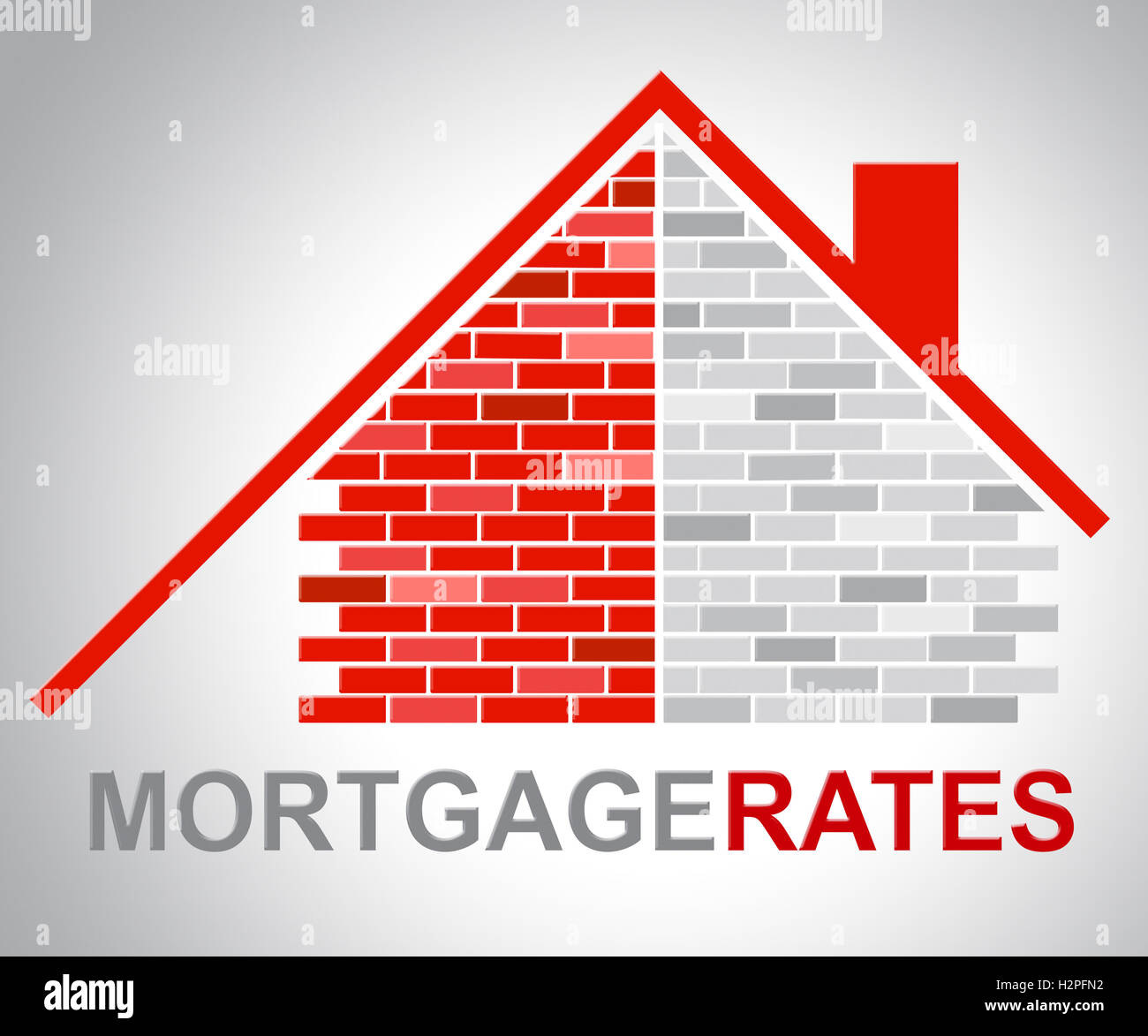 Les taux d'hypothèques et de logement Prêt d'accueil indiquant Banque D'Images