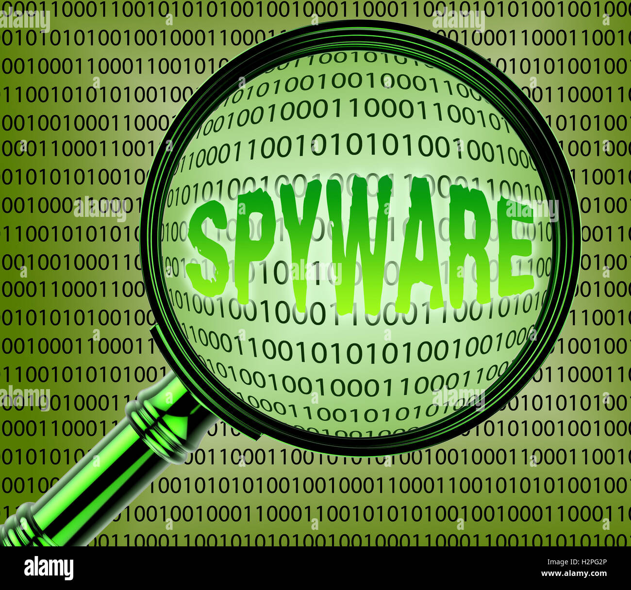 Ordinateur Internet Spy Spyware montrant le rendu 3D Banque D'Images