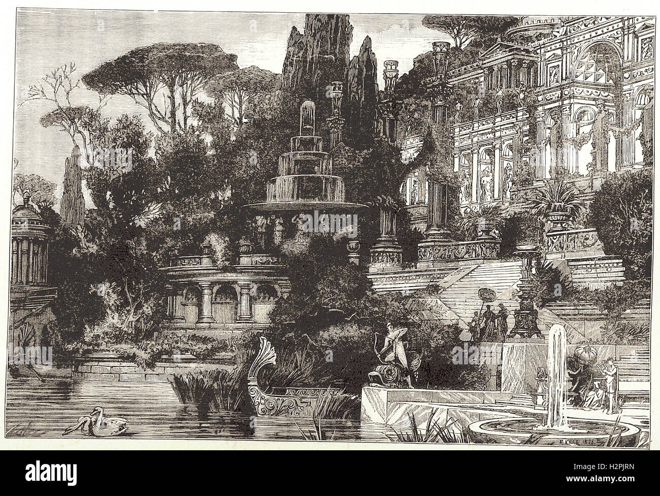 Une villa romaine - de 'Cassell's Illustrated Histoire universelle" - 1882 Banque D'Images