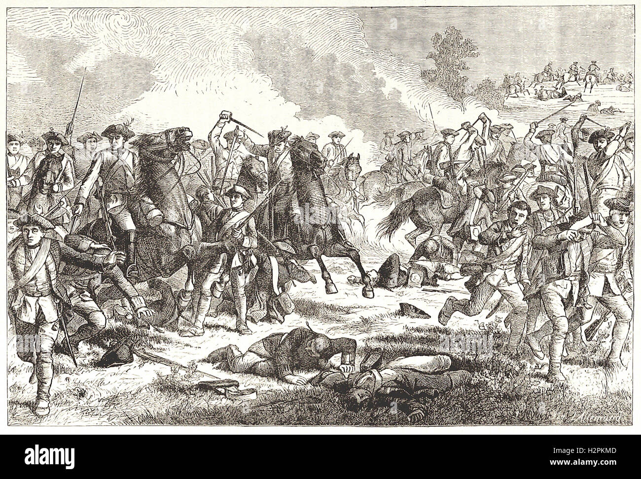 CHARGE de cavalerie du LOUDON À KUNERSDORF (l759) - de 'Cassell's Illustrated Histoire universelle" - 1882 Banque D'Images