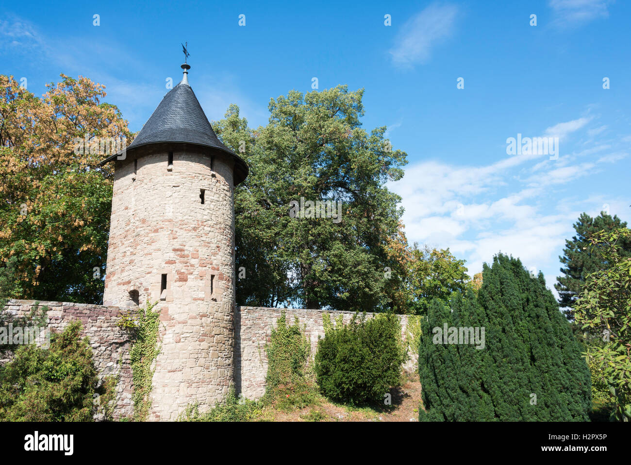 Les murs de la ville avec tour, Wernigerode, région du Harz (Saxe-Anhalt), PublicGround Banque D'Images