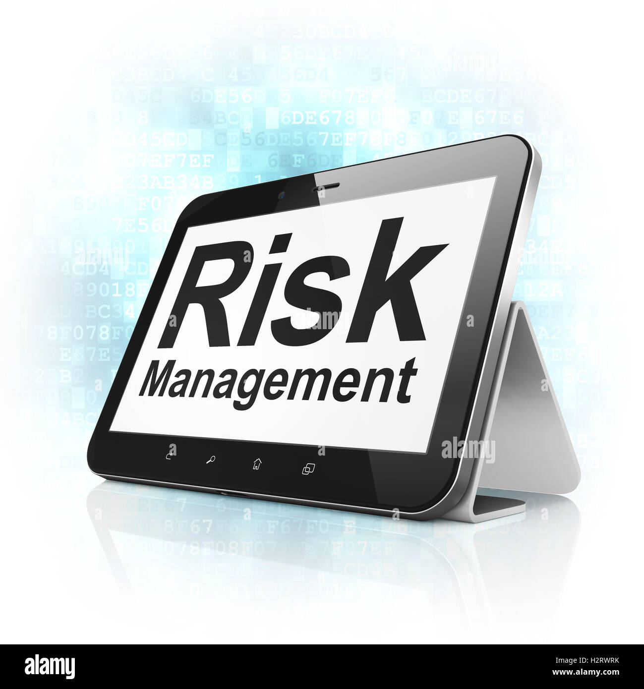 Concept d'entreprise : gestion du risque sur tablet PC ordinateur Banque D'Images