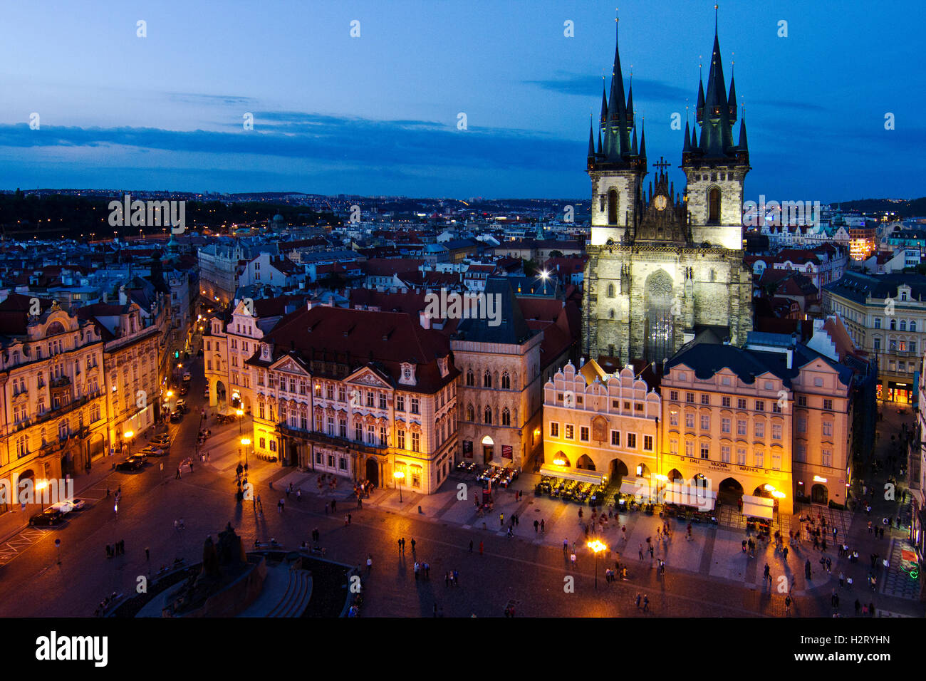 Place de la vieille ville historique, Prague, Tchéquie Banque D'Images