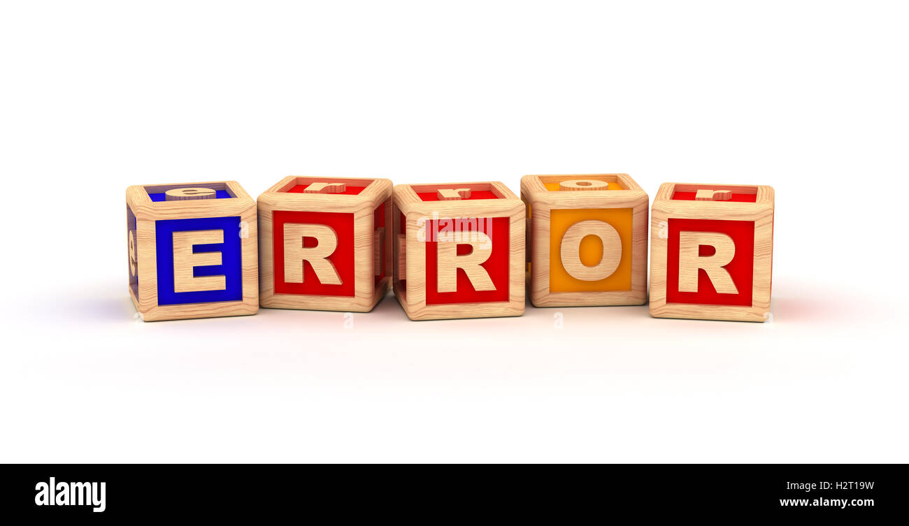 Le texte d'erreur cube Banque D'Images