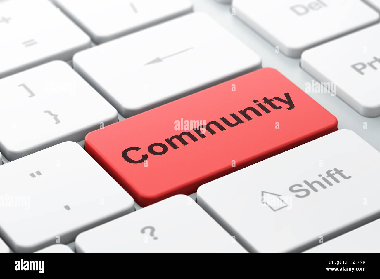 Social media concept : Communauté le clavier de l'ordinateur de l'arrière-plan Banque D'Images