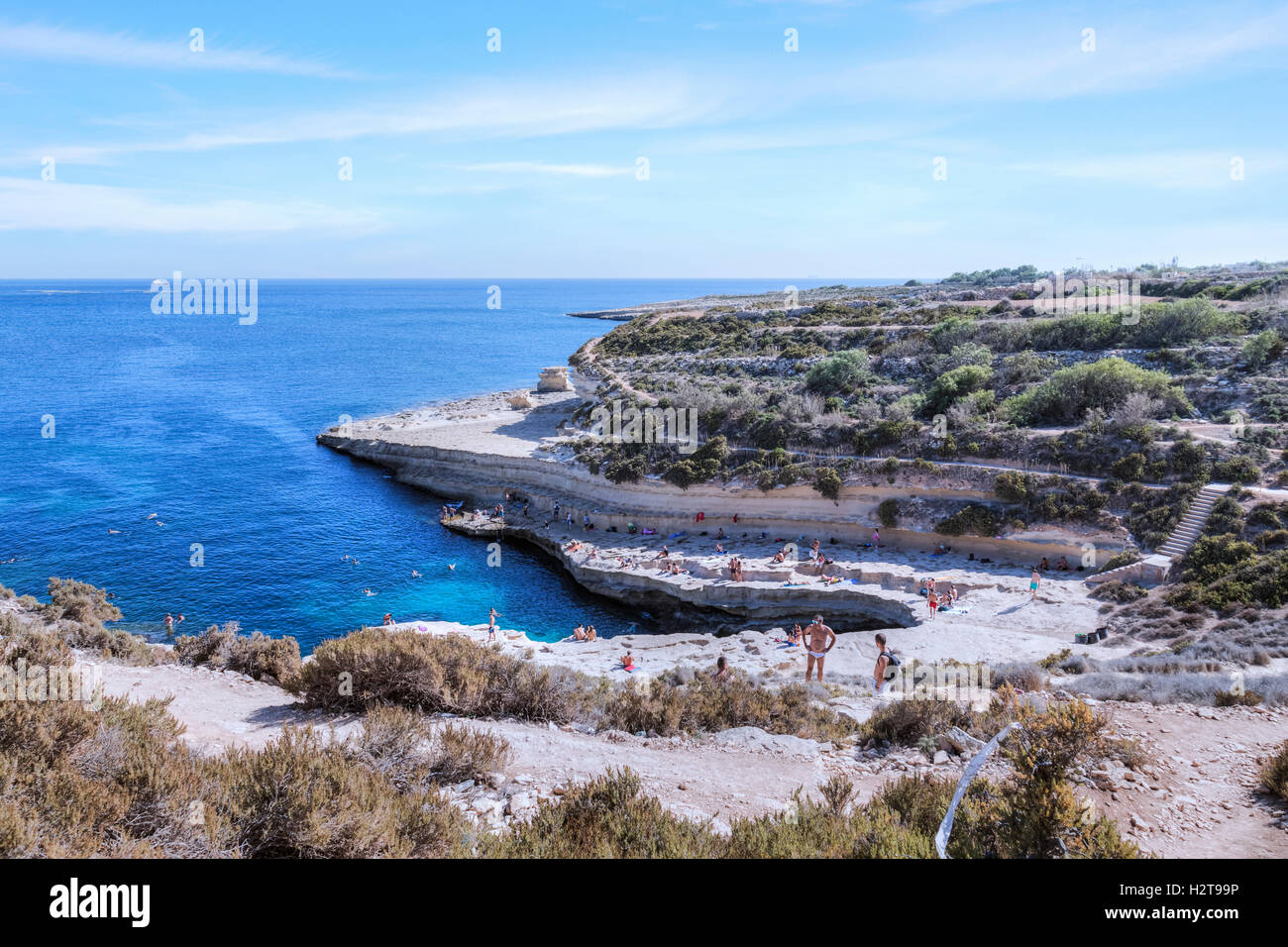 St Peter's Pool, Marsaxlokk, Malte Banque D'Images