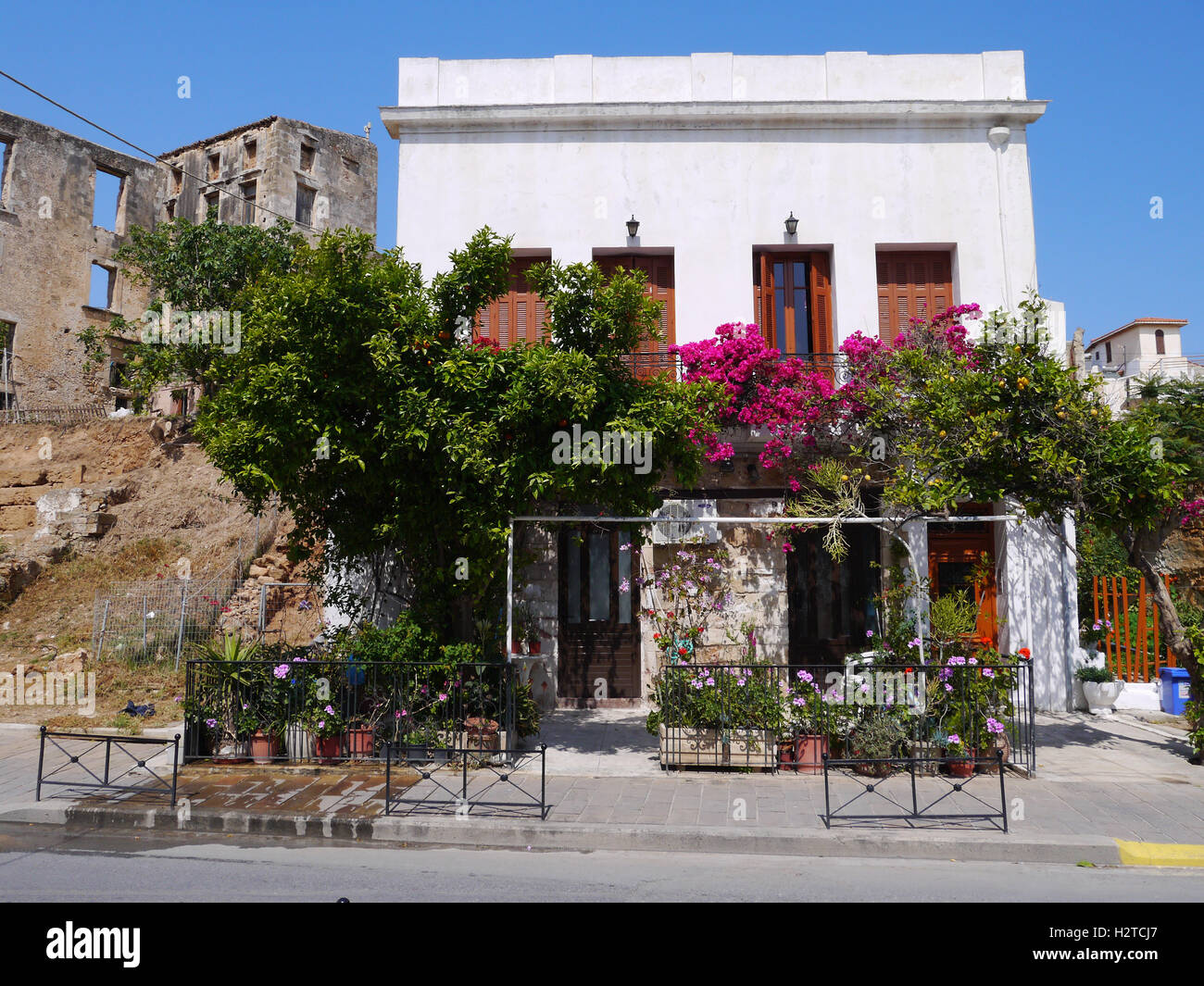 Bel immeuble dans la ville de La Canée, Crète, Grèce Banque D'Images