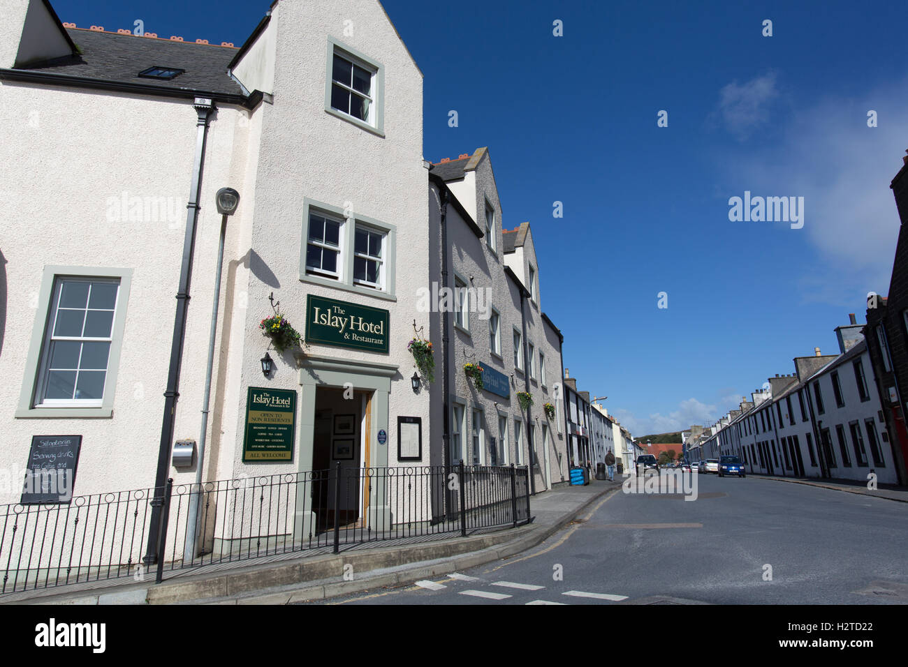 Île d'Islay, en Écosse. Port Ellen's Islay Hotel, situé sur la jonction de Frederick Crescent et Charlotte Street. Banque D'Images