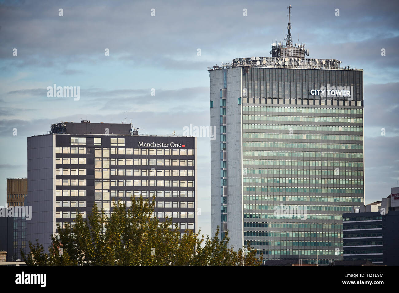 Manchester City tower one bureaux Bâtiments bureaux Skyline développés développement laissez à petit moyen large business busi Banque D'Images
