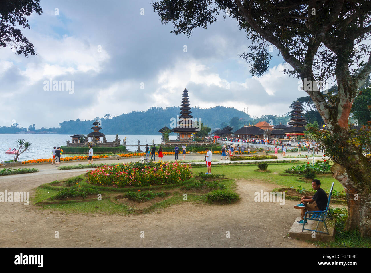 Pura Ulun Danu Bratan. Lake Bratan. Bali. L'Indonésie, l'Asie. Banque D'Images