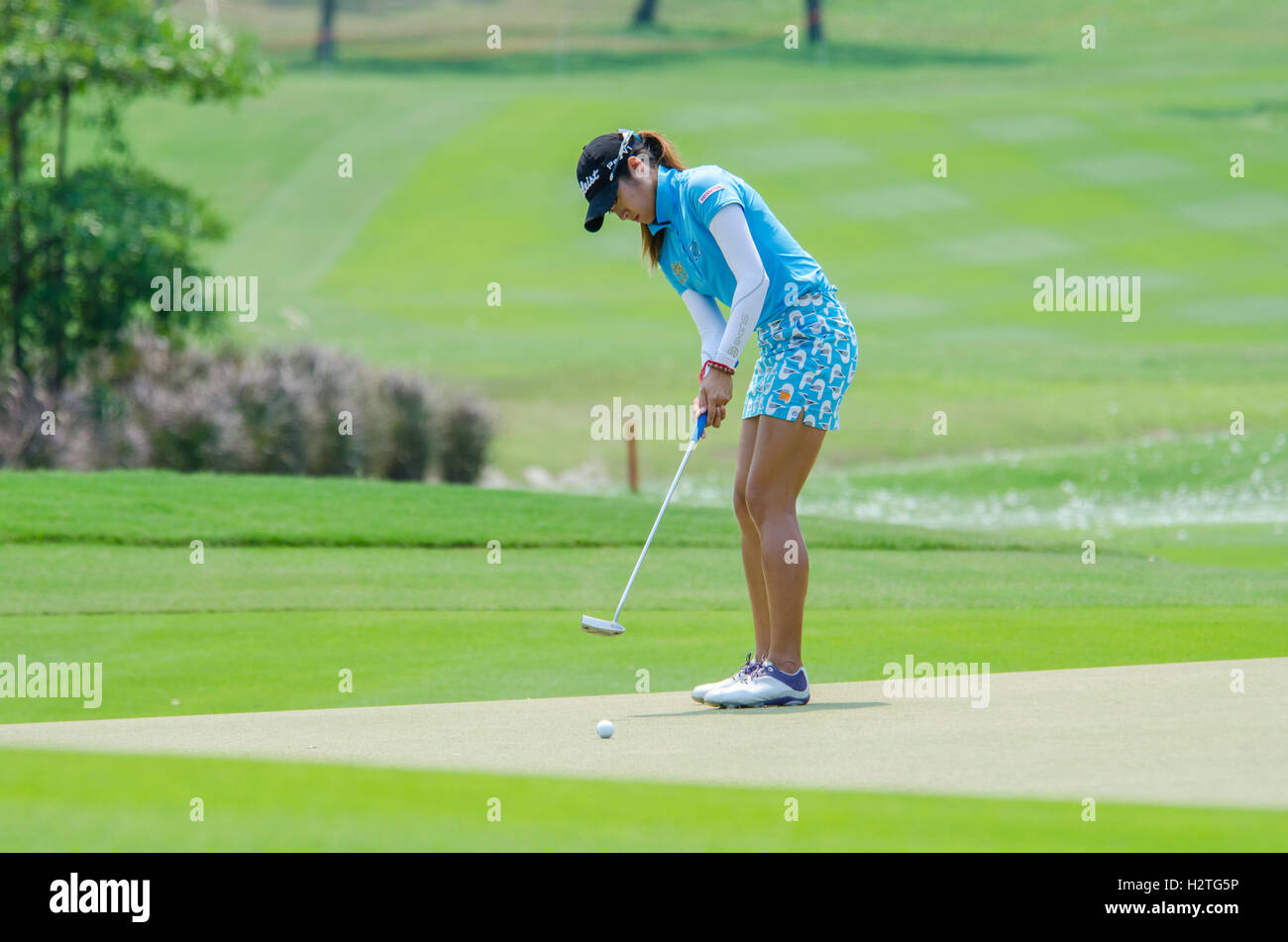 Bangkok - 27 février : Pannarat T. de Thaïlande En Thaïlande 2016 LPGA Honda au Siam Country Club, Pattaya Old Course le Février Banque D'Images