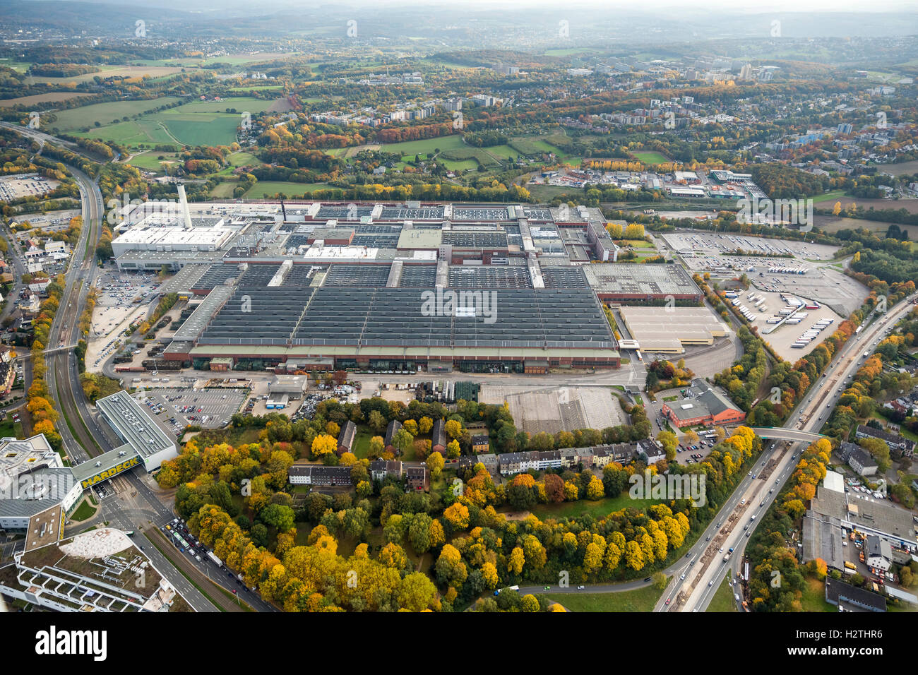Photo aérienne, Travail 1 OPEL Adam Opel Bochum, travail de photo aérienne de Bochum, Bochum, Ruhr, Rhénanie du Nord-Westphalie, Allemagne Banque D'Images