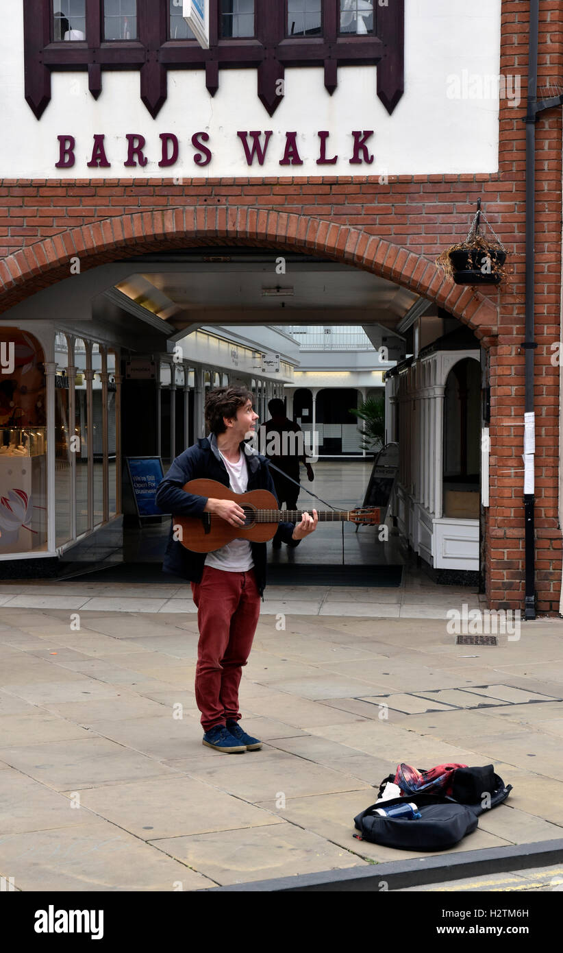 Musicien ambulant à Stratford upon Avon Banque D'Images