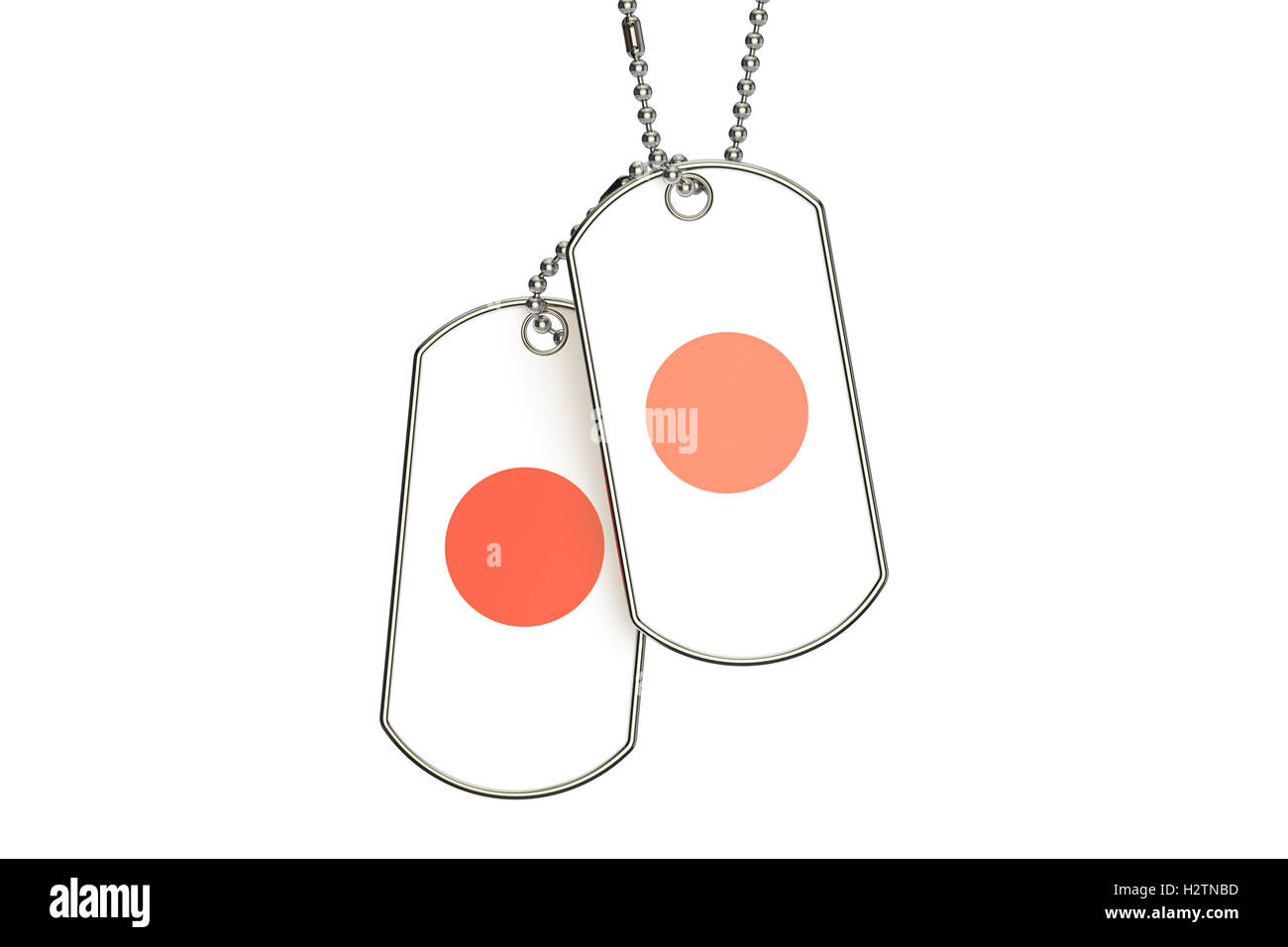 Japanese Dog Tags, rendu 3D isolé sur fond blanc Banque D'Images