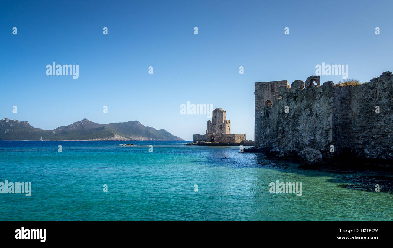 Château de modon, Grèce Banque D'Images