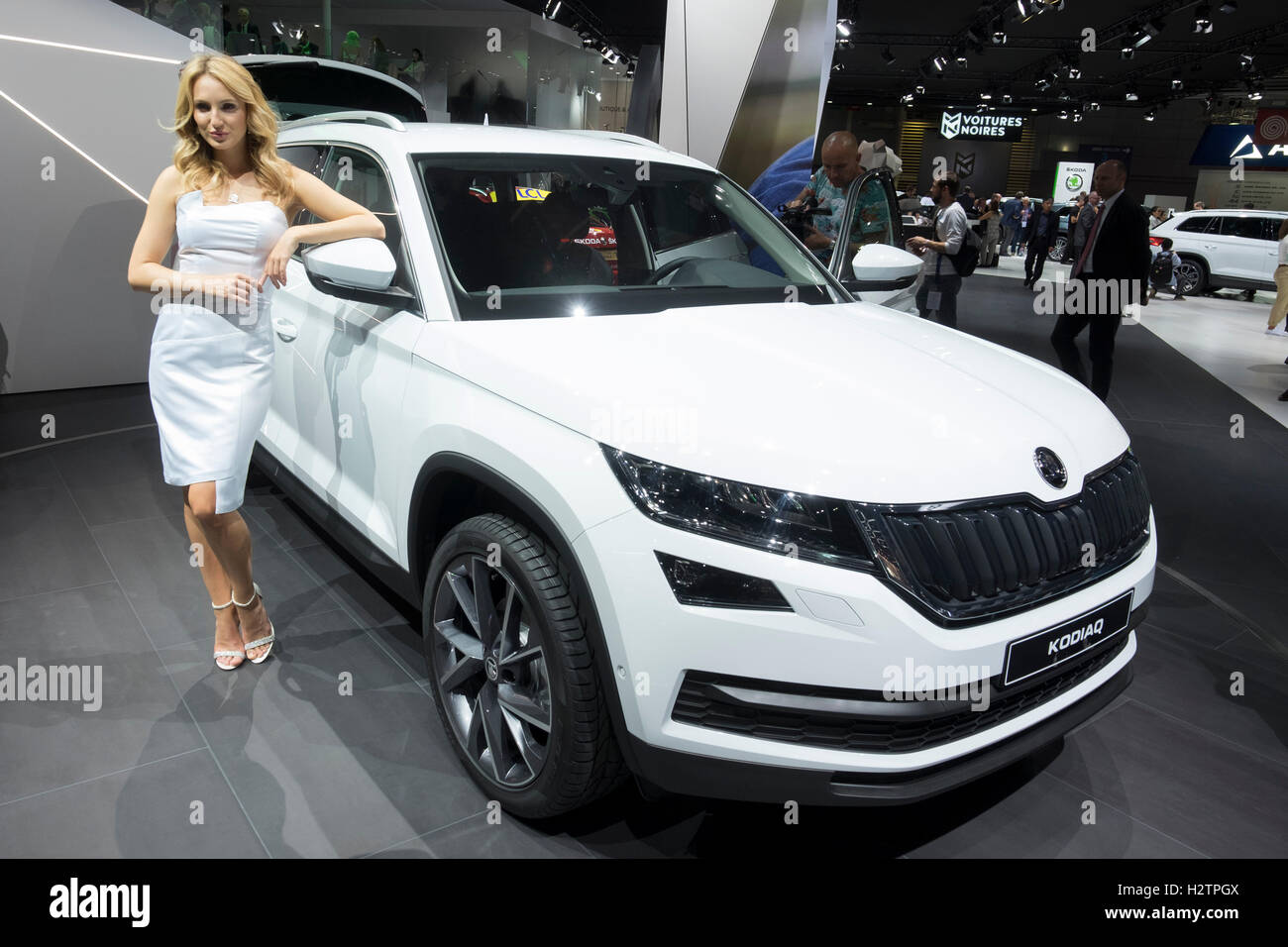 Première mondiale de Skoda Kodiaq grande véhicule utilitaire à Paris Motor Show 2016 Banque D'Images