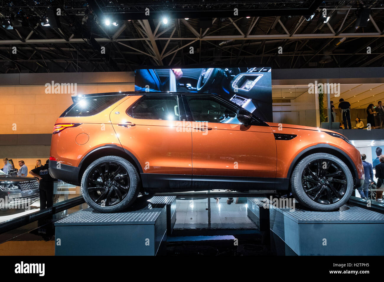 Nouveau Land Rover Discovery à Paris Motor Show 2016 Banque D'Images