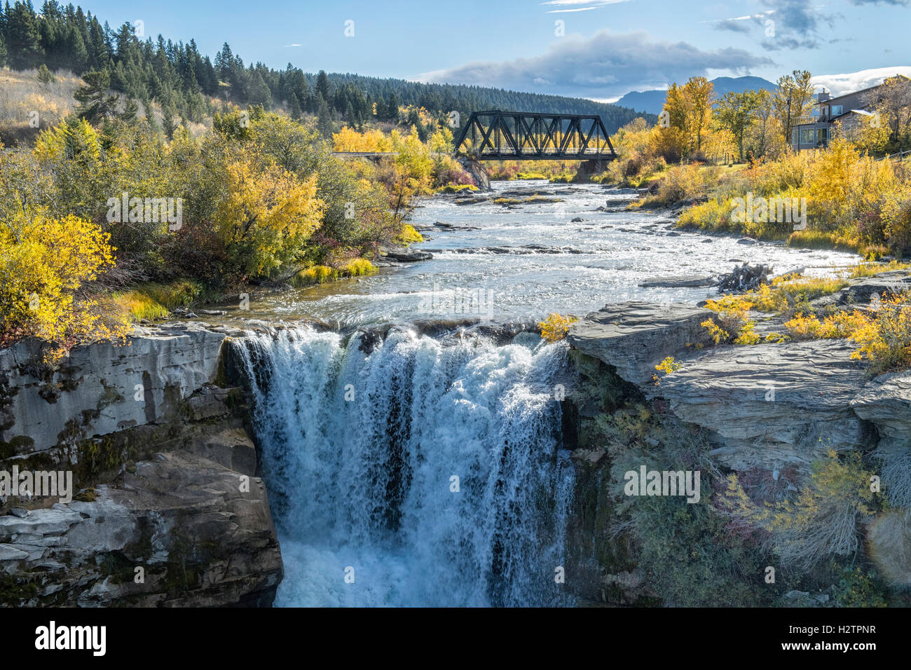 Lundbreck Falls, Alberta Canada Banque D'Images