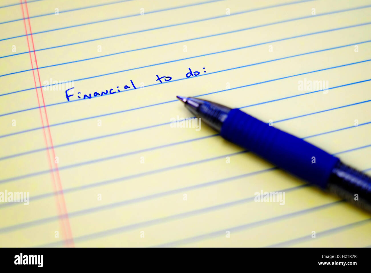 Libre d'argent pour faire la liste de décisions d'un plan de réussite Banque D'Images